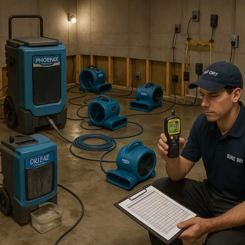 Structural Drying and Dehumidification process in Searingtown, NY